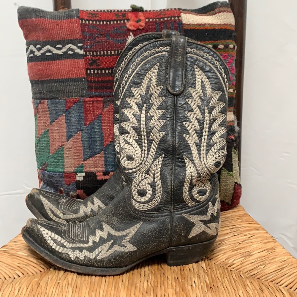 Old Gringo Black With White Stitching Nevada Cowboy Western Boot